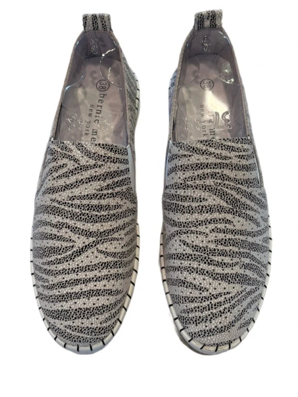 Bernie Mev TW Slip-On Sneakers Zebra Python Print EU 38 US 7.5-8 NWT